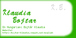 klaudia bojtar business card